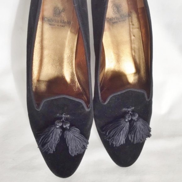 Vintage Calvin Klein Velvet Tuxedo Tassel Shoes - Picture 3 of 10